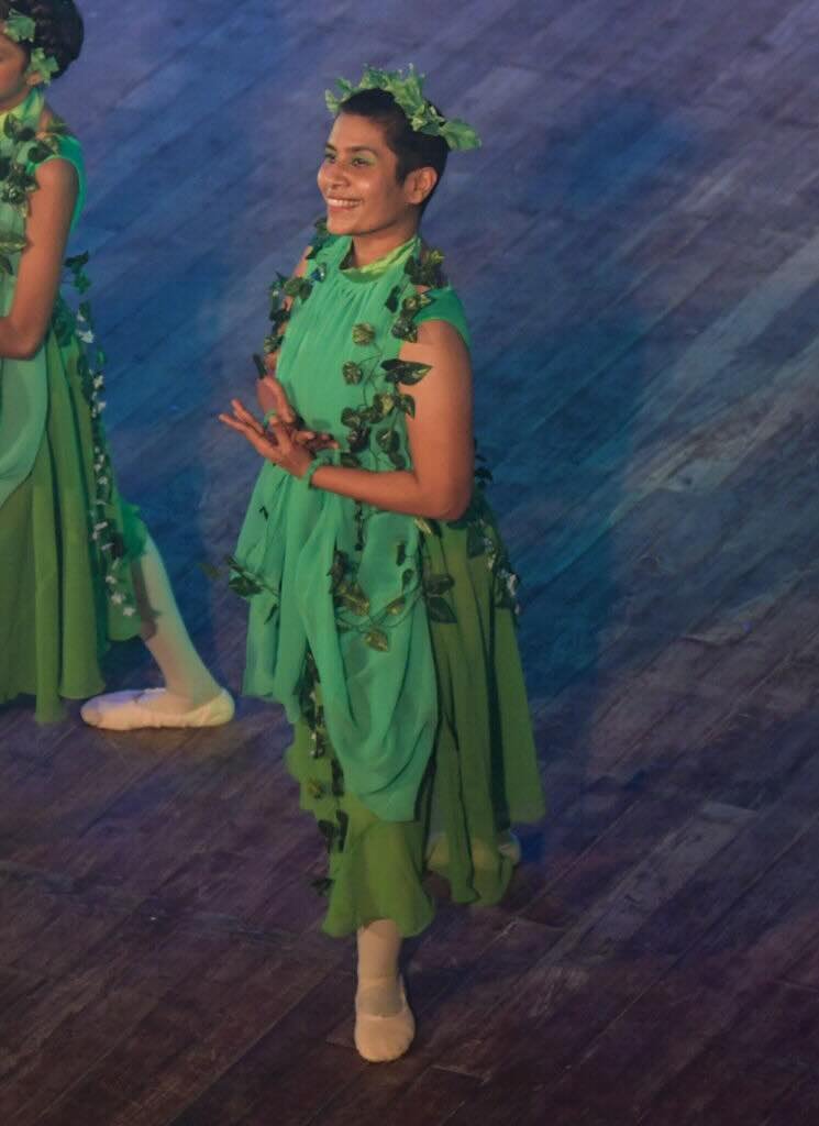 Shilpa Paralkar, TLFCB student on stage in Sleeping Beauty